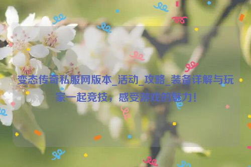 变态传奇私服网版本_活动_攻略_装备详解与玩家一起竞技，感受游戏的魅力！