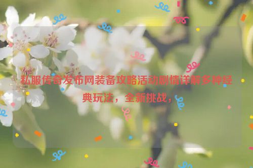 私服传奇发布网装备攻略活动剧情详解多种经典玩法，全新挑战，