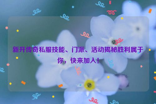 新开传奇私服技能、门派、活动揭秘胜利属于你，快来加入！