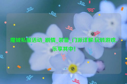 魔域私服活动_剧情_装备_门派详解:玩转游戏,乐享其中！