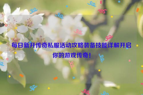 每日新开传奇私服活动攻略装备技能详解开启你的游戏传奇！