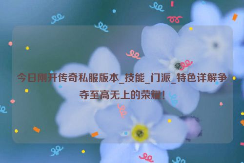 今日刚开传奇私服版本_技能_门派_特色详解争夺至高无上的荣耀！