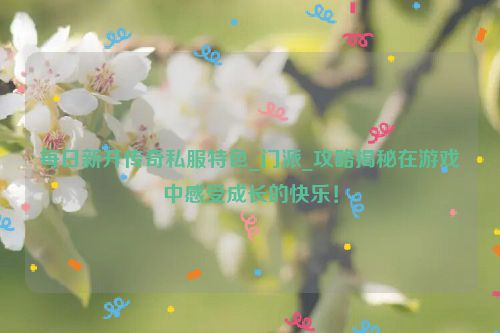 每日新开传奇私服特色_门派_攻略揭秘在游戏中感受成长的快乐！